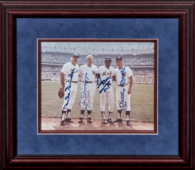 Mantle, Mays, DiMaggio, and Snider Signed and Framed 8x10 Photograph (PSA/DNA)